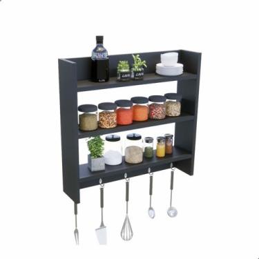 Imagem de Porta temperos cor Preto prateleiras para porta condimentos - Co2Beer