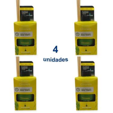 Imagem de Kit 4 Aromatizador Ambiente Citronela 280ml Difusor de Aromas Vareta S