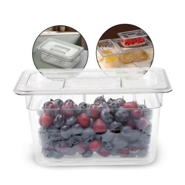 Imagem de Cuba Gastronomica Com Tampa Gn Buffet Acrilico 1/4 100mm - Triboshop