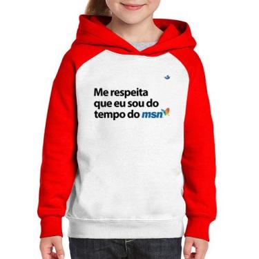 Imagem de Moletom Infantil Me respeita que eu sou da época do msn - Foca na Moda