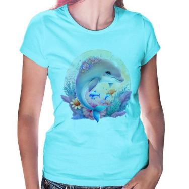 Imagem de Baby Look Golfinho Fofo - Foca na Moda, Azul claro, M