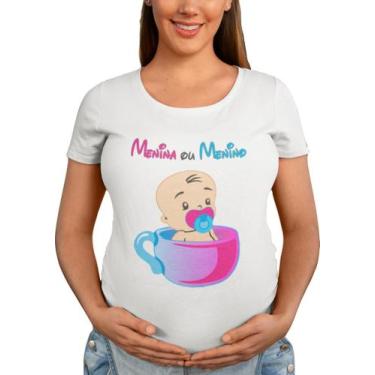Imagem de Camiseta Chá de Bebê Revelação Menino ou Menina Branca - Del France, M