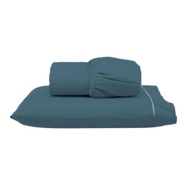 Imagem de Roupa de Cama Solteiro 400 Fios 2 Peças Toque Acetinado 100% Macio - D