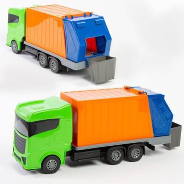 Imagem de Brinquedo Caminhão de Lixo Grande 40 cm Coletor - Divplast, Caminhão F