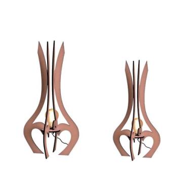 Imagem de Luminária de Chão MDF PALACE - CORALISA, Marrom, Kit com 2 - 85x45cm e