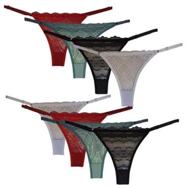 Imagem de Kit 8 Calcinhas Forro Algodão Moda Íntima Ajuste Lateral 126 - Luma Mo