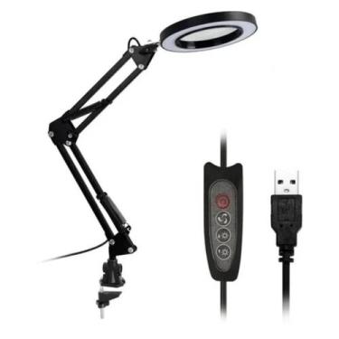Imagem de Luminária Lupa Led 5X Ringlight Usb Bivolt M023 - Lux Hair