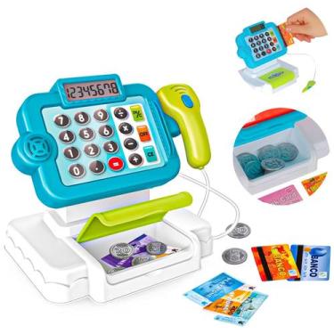 Imagem de Caixa Registradora Super Mercado Infantil Com Luz Som E Calculadora Dm