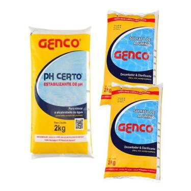 Imagem de Kit 2 Sulfato de Aluminio 2kg E Ph Certo Estabilizador Genco