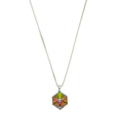 Imagem de Corrente De Prata 925 Corrente Veneziana 50cm Pingente Cubo - DR Joias