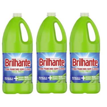 Imagem de Kit 3 Tira Manchas Líquido Utile Fresh Brilhante 2 Litros