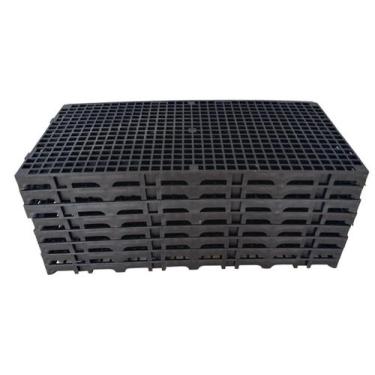 Imagem de Palete Estrado Pallet Plástico Preto 25X50X2,5Cm 8 Peças - Impato Pont