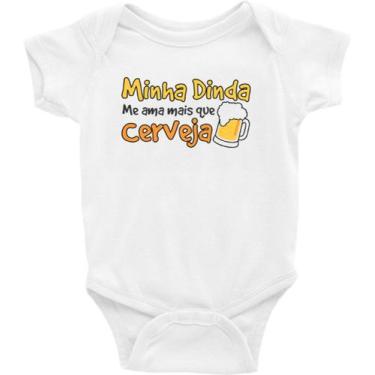 Imagem de Roupa Body Bebê Infantil Minha dinda me ama mais que cerveja mod.2 - I