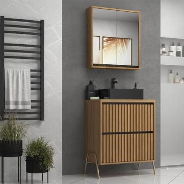 Imagem de Gabinete de Banheiro 60cm com Cuba e Armário Ref 651 Cewal - Itapuã/Po