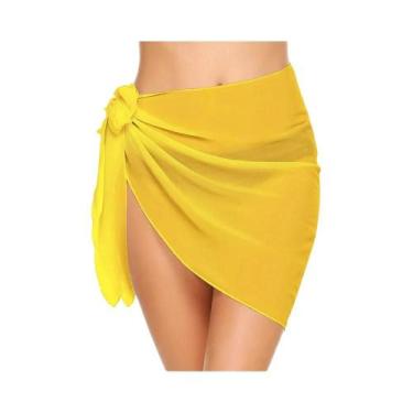 Imagem de Saia Sarong de Chiffon para Praia - Curta, Transparente e Ideal como C