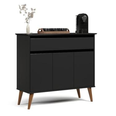 Imagem de Aparador Balcão Buffet Zeus com Gavetas Retro(Preto)
