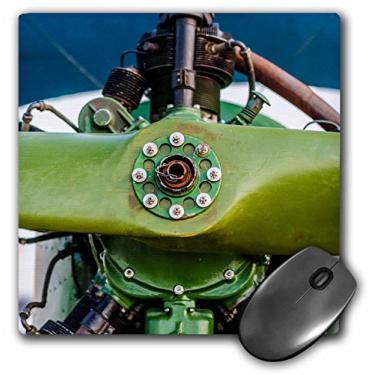 Imagem de 3dRose Mouse Pad Hélice de madeira verde e um motor em forma de estrela de um avião vintage, 20 x 20 cm (mp_272025_1)