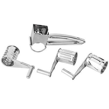 Imagem de Ralador de Queijo Com Manivela de Aço Inoxidável Akozon - Conjunto Multifuncional de Triturador de Queijo - Máquina de Barbear Rotativa para Ralar, Ralar e Fatiar Queijo