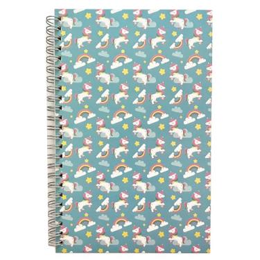 Imagem de Coast Pop Caderno espiral para crianças – Caderno de composição pautado para faculdade de 80 páginas – Caderno fofo infantil de 14 x 21 cm – Desenhos coloridos – Ideal para escrever, notas, diário –