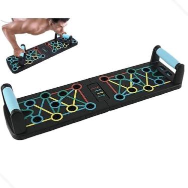 Imagem de Prancha Push up Board Treino Livre Multifunção Exercícios Força Portátil Flexão Ombro Costas Peito e Triceps