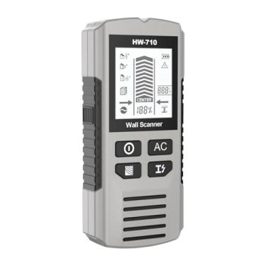 Imagem de Ioensy Scanner de parede localizador de pinos 5 em 1 com alarme de áudio multifuncional para instalação de tela LCD de TV, Prateado