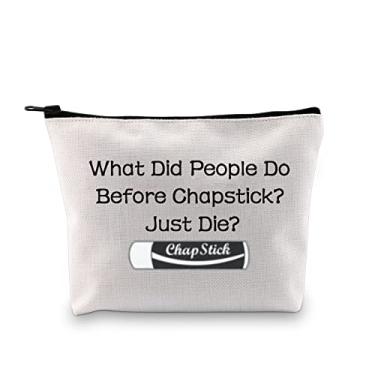 Imagem de JXGZSO Chapstick Lover Gift What Did People Do Before Bolsa de Cosméticos Chapstick Lip Pomade Pouch Bag Lip Themed Gifts, O que as pessoas faziam antes do chapstick