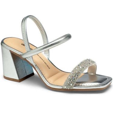 Imagem de Sandália Feminina Dakota Metalizada Strass Calce Facil Y7641