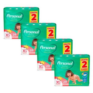 Imagem de Kit 4 Fralda Personal Baby Protect & Sec Tamanho XG Leve 28 Pague 26 F