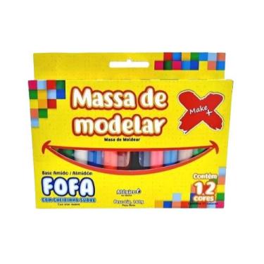 Imagem de Massinha de Modelar Educativo Infantil com 12 Cores 180g - Make+