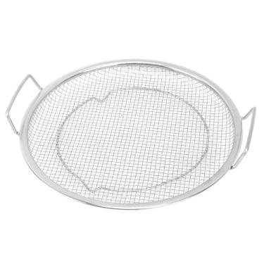 Imagem de Bandeja Circular de Frutas Em Aço Inoxidável, Malha de Drenagem Com Alças Duplas, Prática e Durável, Decoração de Ambiente, Filtro de Pia de Cozinha (SILVER)