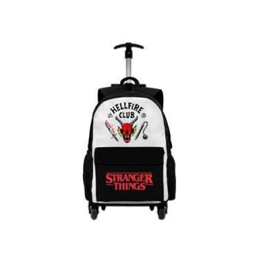 Imagem de Kit Mochila Bolsa Escolar Com Carrinho Rodinha Com Estojo Para Puxar I