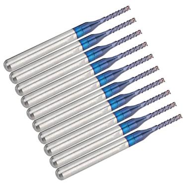 Imagem de Broca de Gravação de Moinho de Extremidade de Milho Azul de Carboneto de 10 Unidades para Máquinas CNC PCB (1,4 mm)