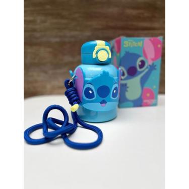 Imagem de Garrafa termica infantil puket emborrachado stitch azul 