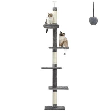 Imagem de Torre para Gatos PETEPELA - 5 Níveis, do Chão ao Teto, com Poste para 