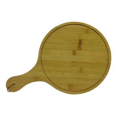 Imagem de Tábua De Corte Bambu P/ Servir Multiuso Redonda Pizza Frios - Kadê