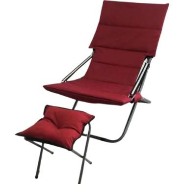 Imagem de XINCHANG Poltrona dobrável ajustável com tecido de alta densidade - perfeita para casa, escritório e relaxamento ao ar livre (vermelho atualizado] com pedais)