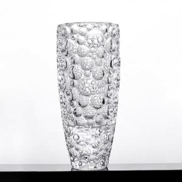 Imagem de Vaso de cristal transparente de 25 cm, vaso de flores grande, vaso moderno para sala de estar, quarto, cozinha, mesa de jantar, manto, casamento. (transparente)