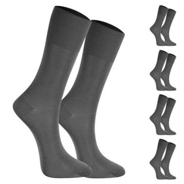 Imagem de Kit 5 Pares de Meia Social Masculina Clássica - SELENE, Cinza escuro, 