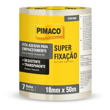 Imagem de Pimaco Fita BOPP TPTE 18MMX50M com 7 rolos - Cód. 970911