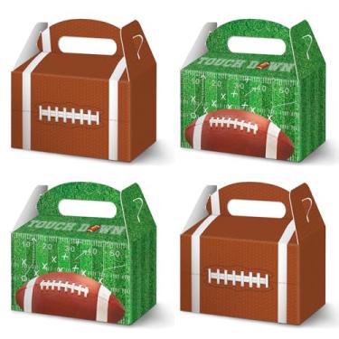 Imagem de KALEFO Caixas de petisco de festa de futebol, caixa de lembrancinhas, decoração de festa de futebol, tema esportivo, rúgbi, lancheiras, suprimentos de festa com tema de futebol (12 peças