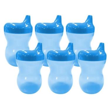 Imagem de Kit 6 Copos Infantil Com Bico Transição Treinamento Bebê 350ml Suco Ág