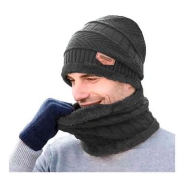 Imagem de Kit Inverno ( 1 Gola + 1 Touca ) Térmica  Frio Neve ( PRETO AZUL e CIN