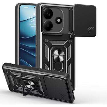 Imagem de Capa Case Xíaomi Redmi Note 14 5G (Tela 6.67) Shield Slider Dupla Camada Com Stand e Anel - Preto