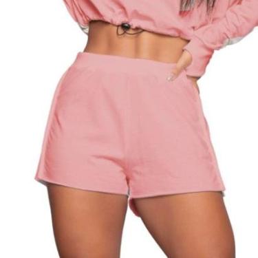 Imagem de Short Cós Alto Moletinho Vekyo Blogueira Básico Verão Moda Casual Tamanho:P;Cor:;Gênero:Feminino-Feminino