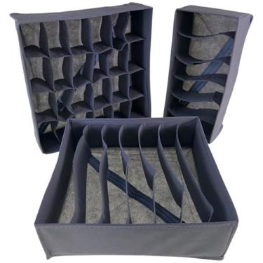 Imagem de Kit 3 Peças Organizador De Gavetas Multiuso Meia Calcinha Cueca Sutiã Gravata (Cinza)