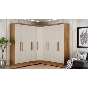 Imagem de Modulado Closet Completo 9 Portas 6 Gavetas - Rizon-Cumaru/Fendi - Móveis Novo Horizonte