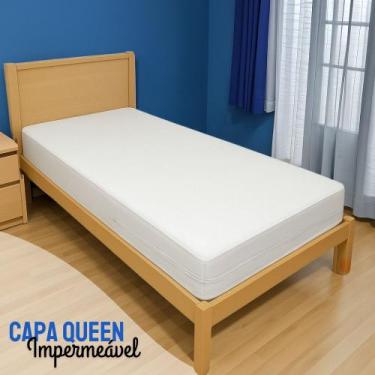 Imagem de Capa Impermeável Para Colchão Queen Tipo Hospitalar Com Zíper - Branca
