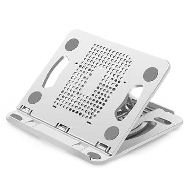 Imagem de Suporte para laptop Suporte para laptop, suporte ergonômico portátil dobrável para resfriamento de notebook para dispositivos de até 14" Elevador para laptop(Branco)