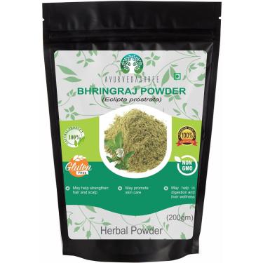 Imagem de Bhringaraj Powder ayurvedashree 200g promove o crescimento do cabelo