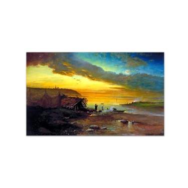 Imagem de MUHJDYC Pintura de paisagem famosa arte de parede impressões em tela - imagem de arte para decoração de parede de sala de estar - reprodução em tela-costa 30x50cm-12x19in sem moldura